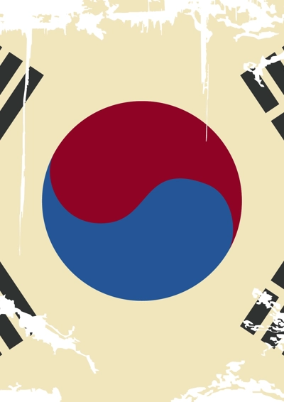 det koreanske flag med antikt look
