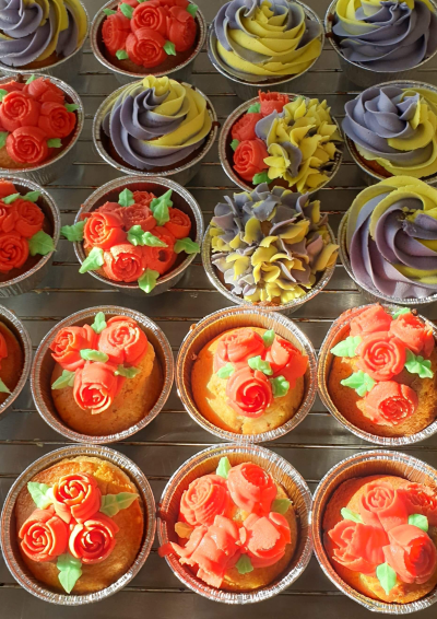 flotte pyntede cupcakes
