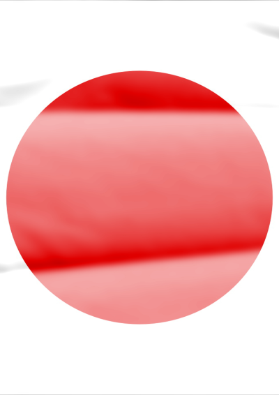 Det japanske flag. Hvid firkant med rød cirkel i midten.