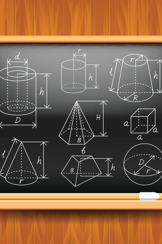 et billede af en tavler hvor der er tegnet forskellige geometriske figuere