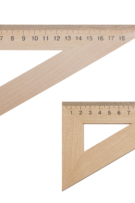 to ens vinkelmålere i træ