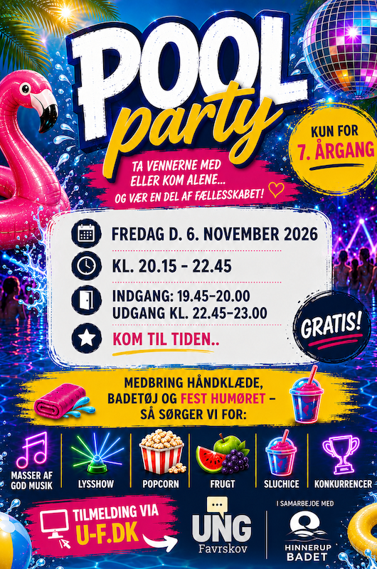 plakat til Pool party for 7. årgang