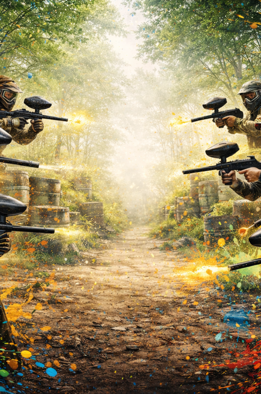 Unge spiller Paintball